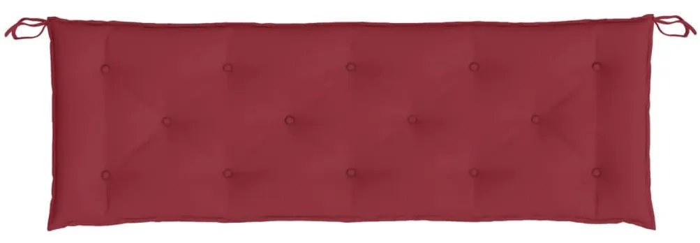 2 db borvörös oxford szövet kerti padpárna 150 x 50 x 7 cm