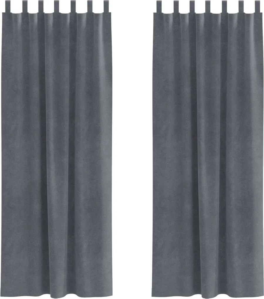 vidaXL Sötétítő függönyök 2 pcs Világosszürke 140 x 260 cm Bársony