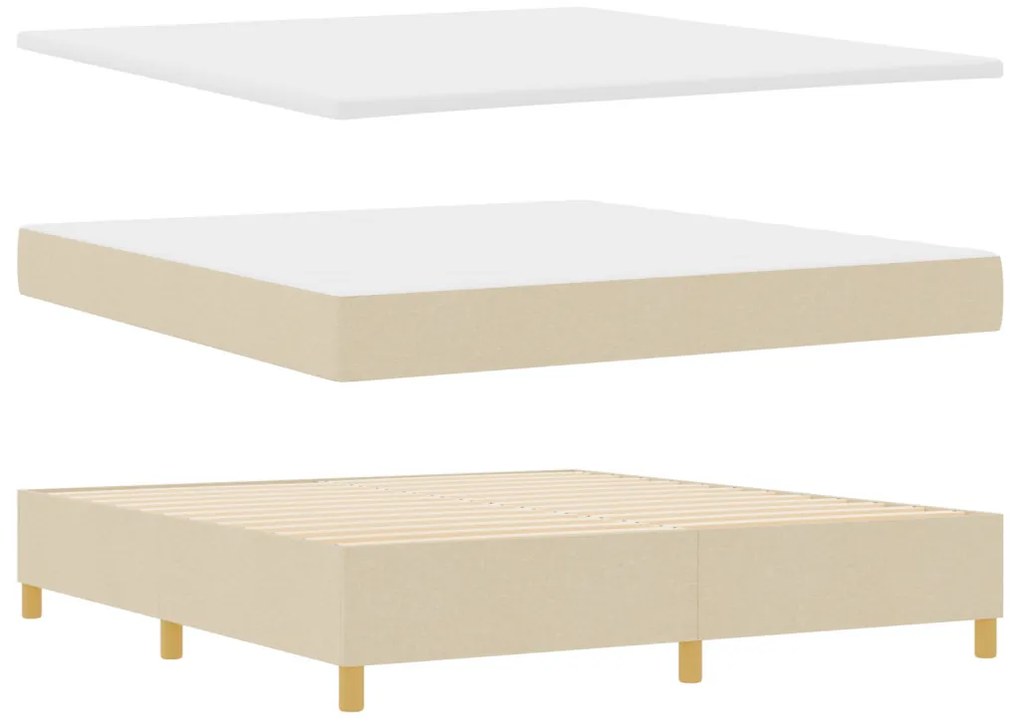 Box Spring Ágy Matraccal Krém Szuper Király Szövet
