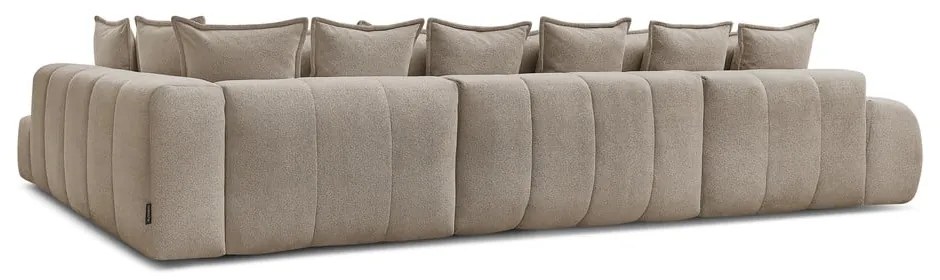 Szürkésbarna zsenília kinyitható-tárolóhelyes sarokkanapé (jobb oldali-U alakú) Everest – Bobochic Paris