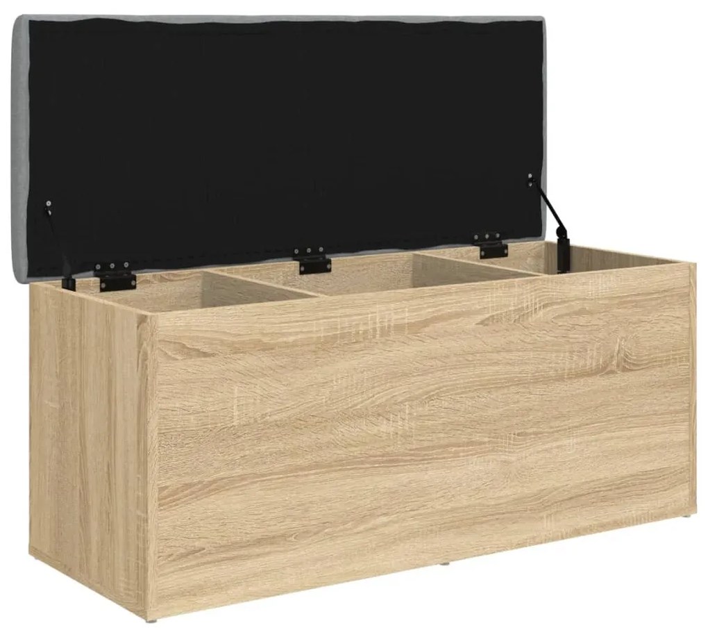 sonoma tölgy színű szerelt fa tárolópad 102 x 42 x 45 cm