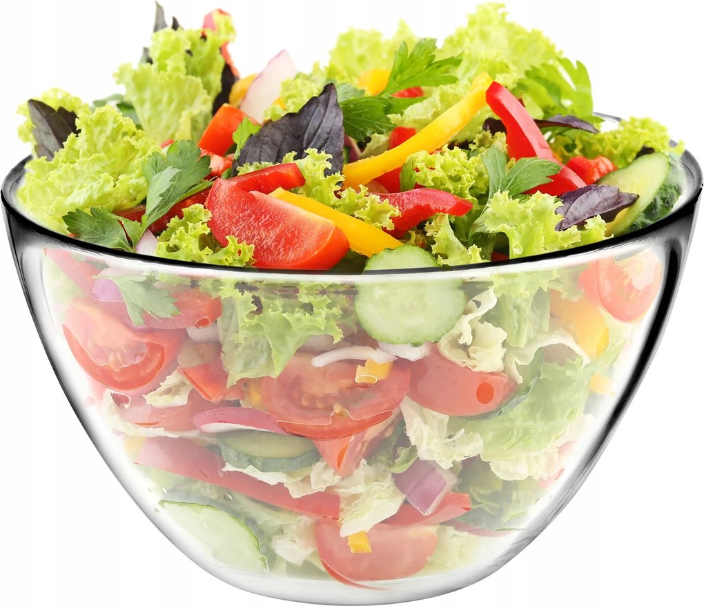 Saláta tálaló Üveg Tál Snack Saláta Gyümölcs 17 cm Tál Nagy Mély