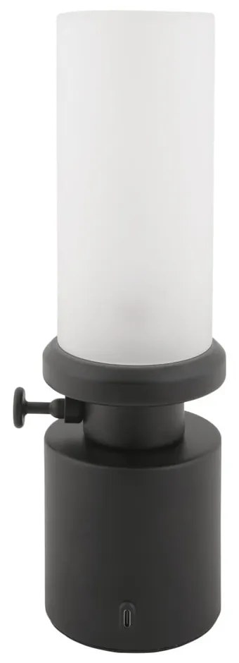 Fekete LED dimmelhető asztali lámpa fém-üveg búrával (magasság 29,5 cm) Camp – Leitmotiv