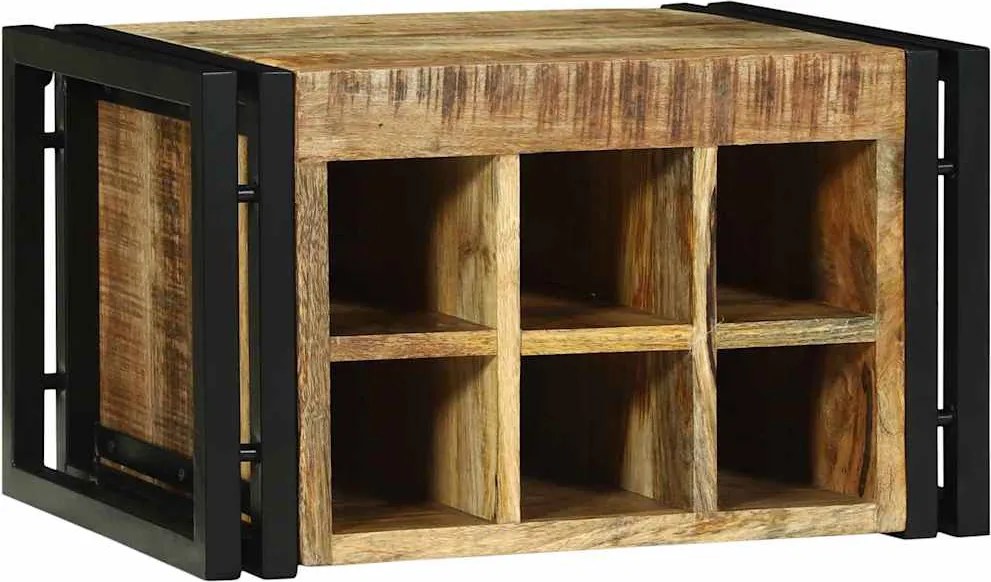vidaXL Borágas 2 pcs Barna és fekete 46 x 35 x 27,5 cm Tömör Mangófát