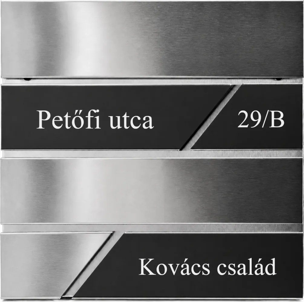 Rozsdamentes (INOX) fém postaláda, gravírozott felirattal "4"
