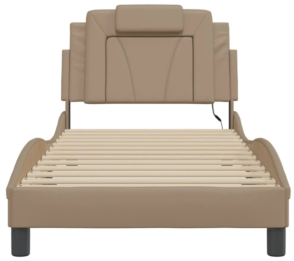 cappuccino színű ágykeret Viana LED-ekkel matrac nélkül 90x190 cm