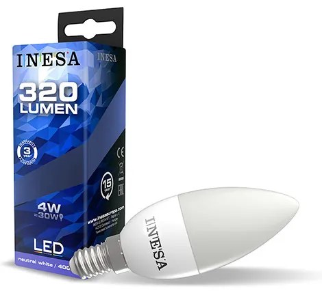 LED izzó E14 4W 160° LED gyertya izzó 6500K G3 320Lm