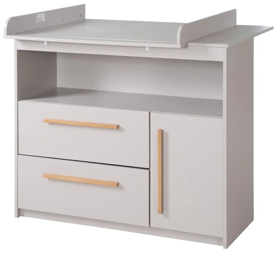 Világosszürke gyerek komód pelenkázó feltéttel 107x98x75 cm Lea – Roba