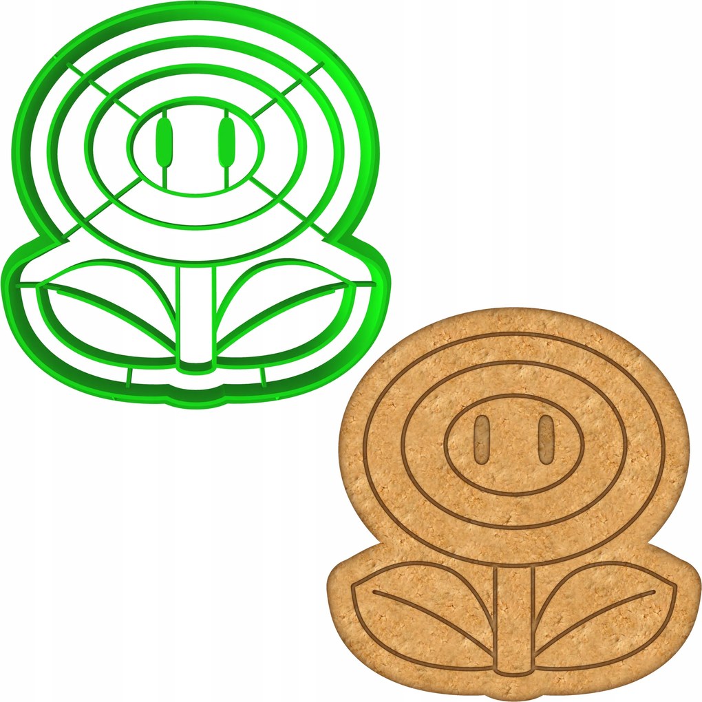 Mézeskalács és keksz lyukasztó Mario Bros Virág 8cm