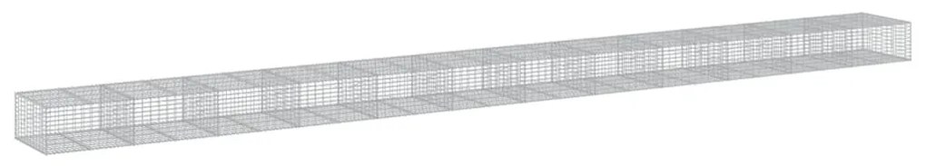 horganyzott vas gabion kosár fedéllel 1200 x 100 x 50 cm