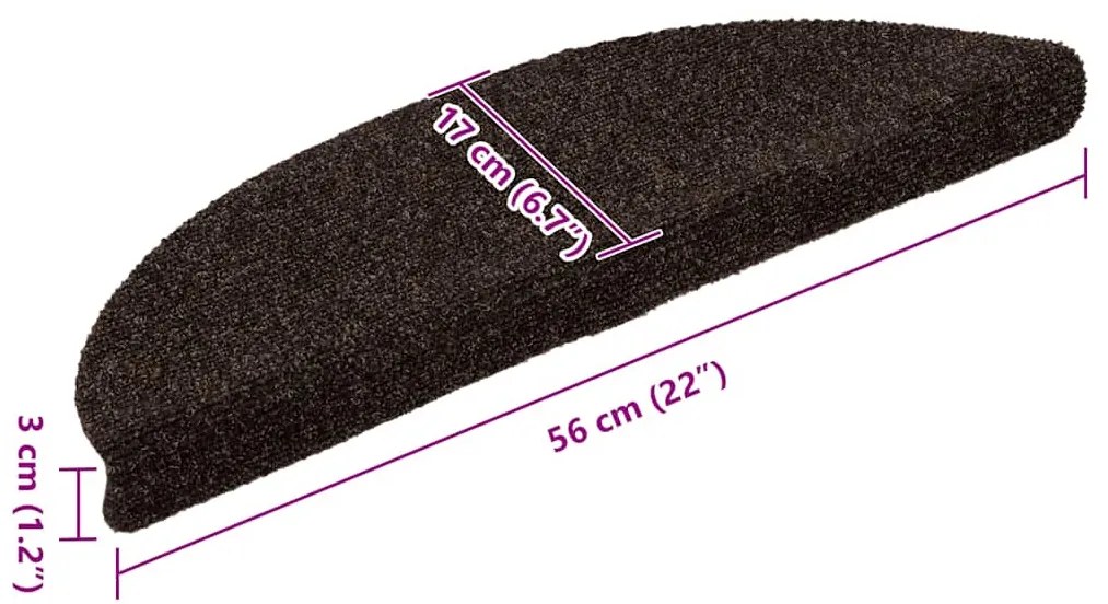 20 db barna öntapadó lépcsőszőnyeg 56 x 17 x 3 cm