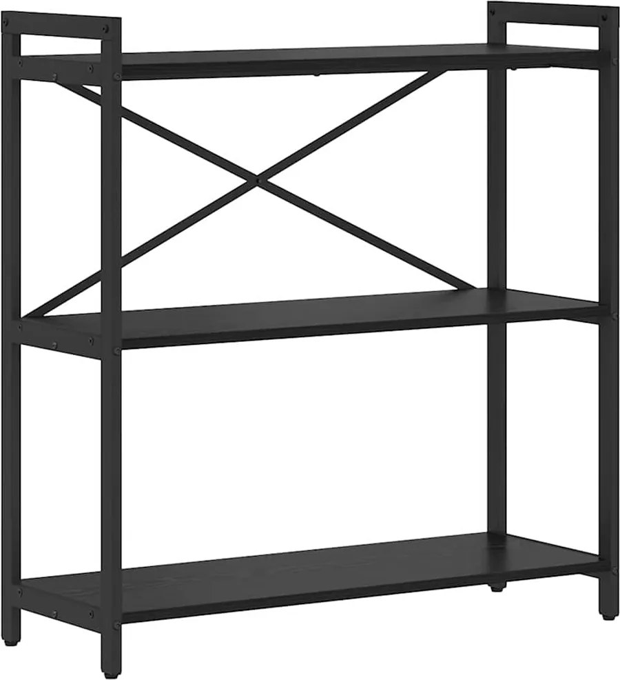 vidaXL Könyvespolc Fekete tölgy 80 x 30 x 85 cm Faanyag