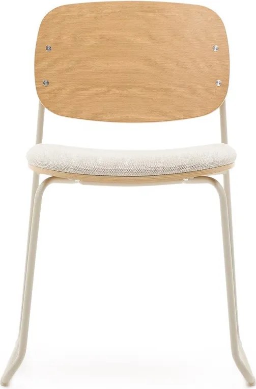 Bézs-natúr színű fém rakásolható étkezőszék Meli – Kave Home