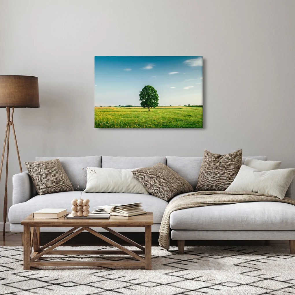 Egy fa képe egy rét közepén (90x60 cm)
