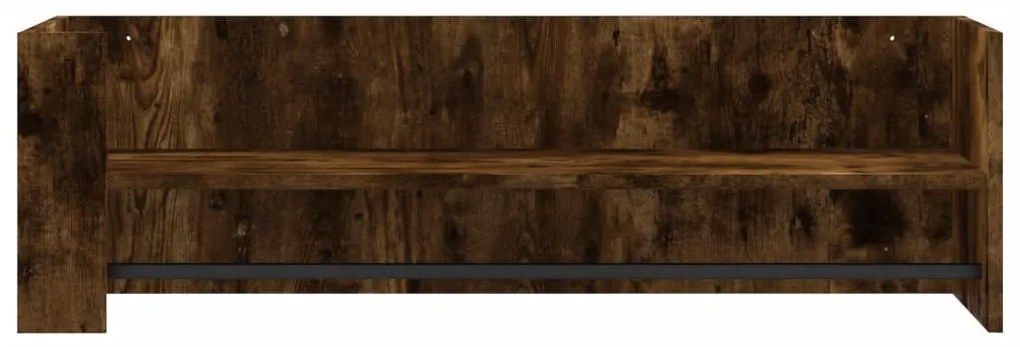 füstölt tölgy színű szerelt fa fali polc 100 x 35 x 30,5 cm