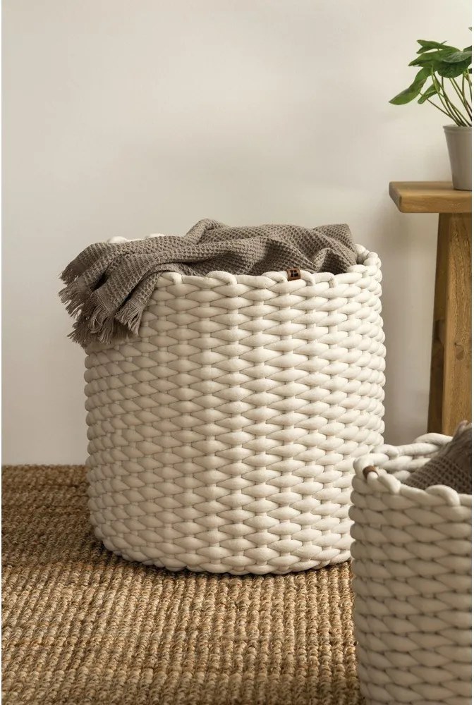 Textil tárolókosár ø 40x40 cm Peach Skin Round XL – Bigso