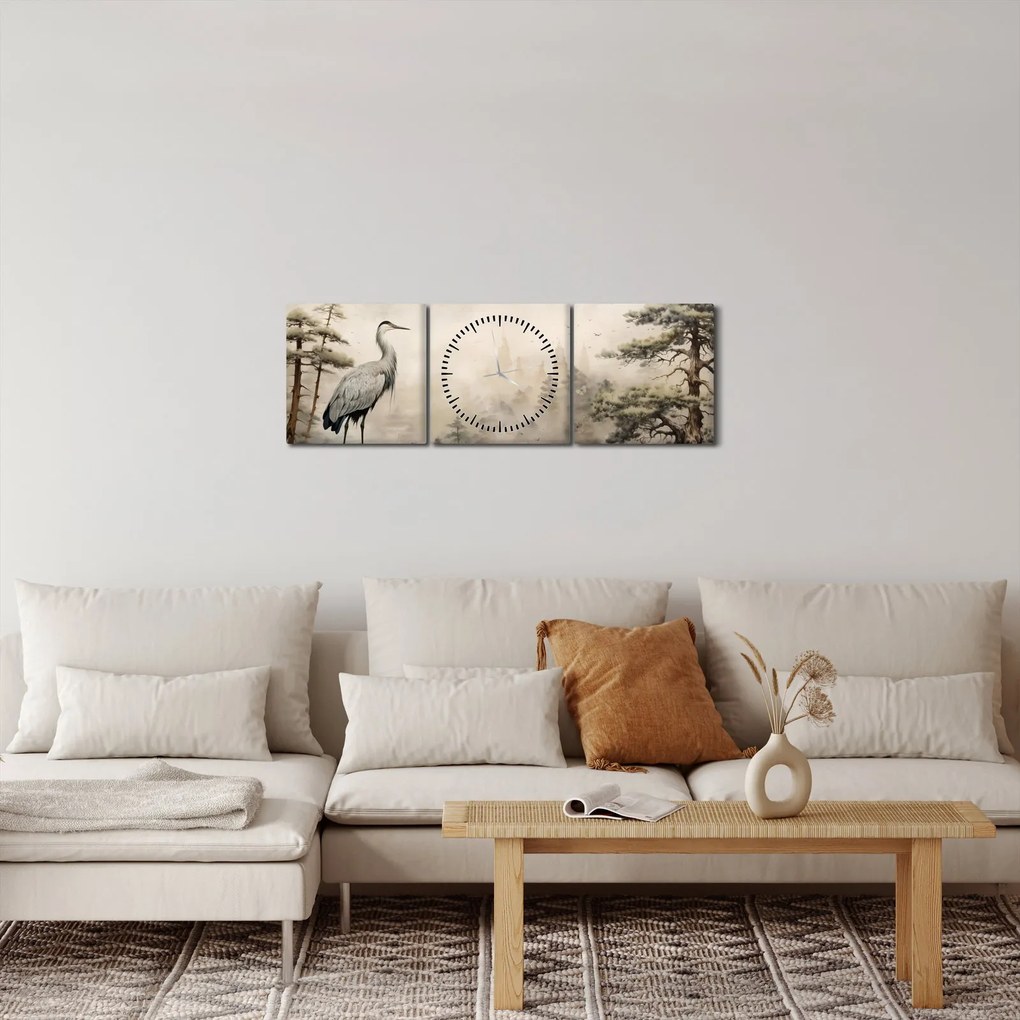 Kép - Rajzfilm tájkép (órával) (90x30 cm)