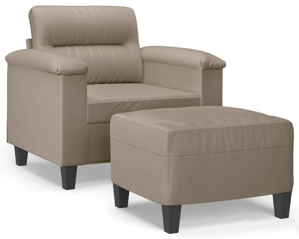 tópszínű mikroszálas szövet kanapéfotel lábtartóval 60 cm