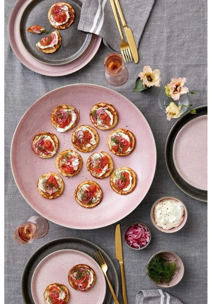 Rózsaszín-szürke kőedény tányér ø 27 cm Gastro Grey/Light Pink – Bitz