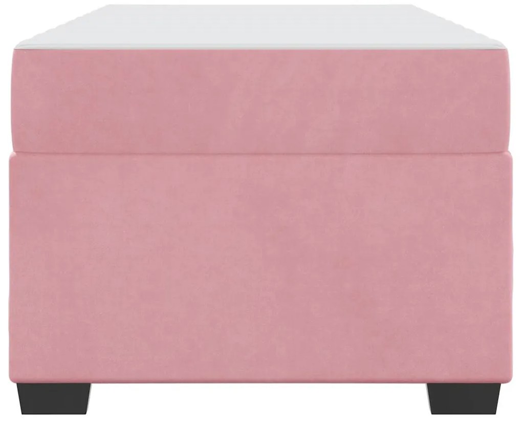 Ágykeret matraccal matracmal Rózsaszín 90 x 190 cm Bársony