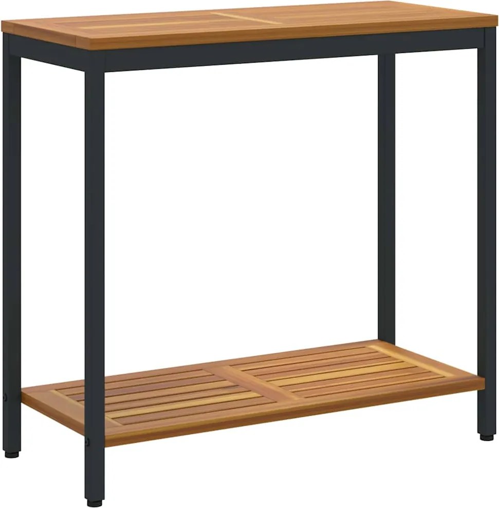 vidaXL Kültéri Asztal tárolóval Természetes és fekete 80 x 35 x 75 cm