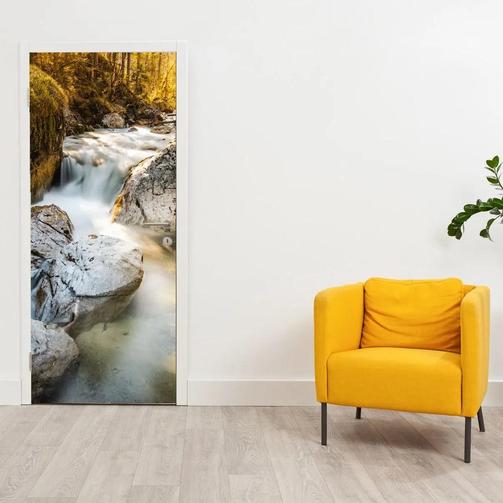 Fotótapéta ajtóra - Erdei patak (95x205cm)