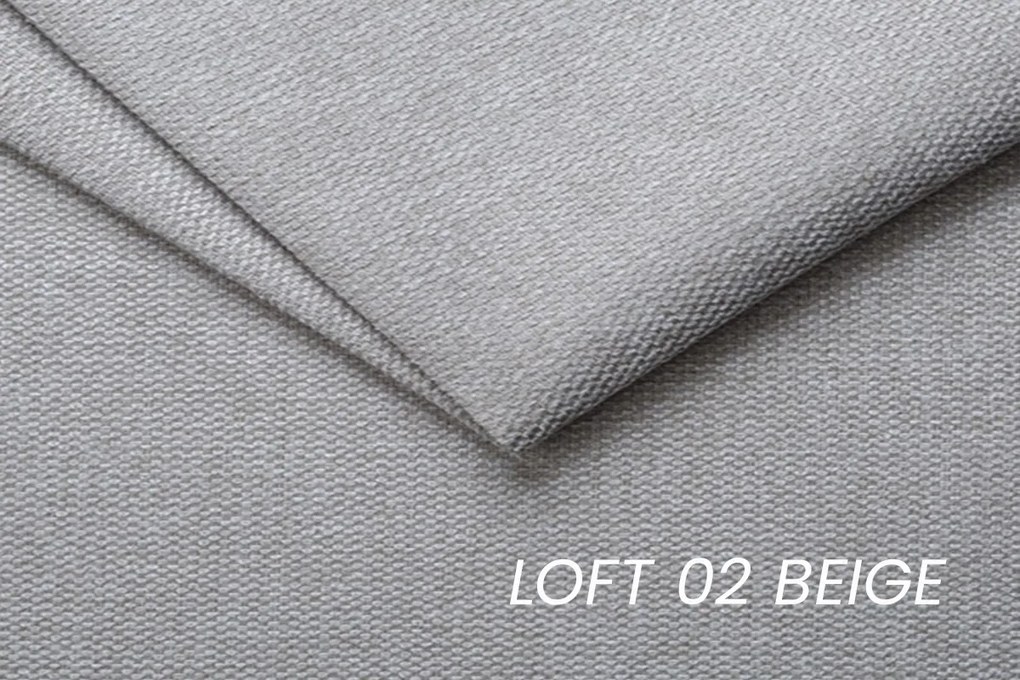 Movani ágyazható balos sarokkanapé - Loft 02 bézs szövött szövet / fekete lábak