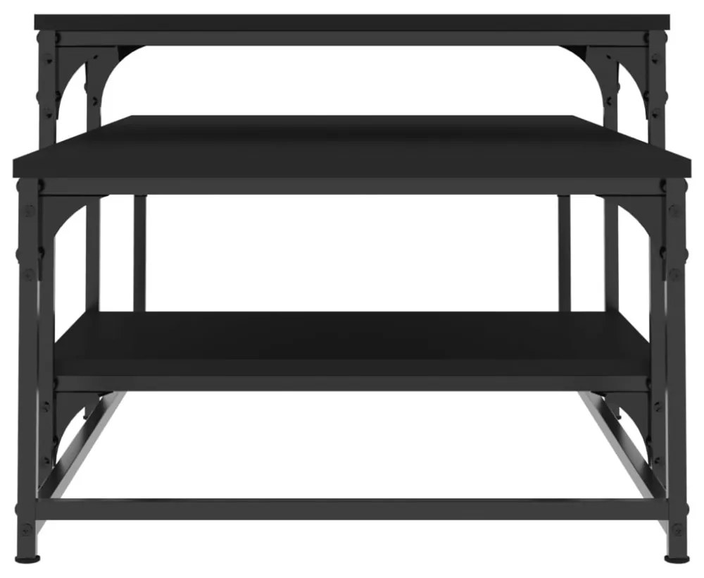 fekete szerelt fa dohányzóasztal 102 x 60 x 45 cm