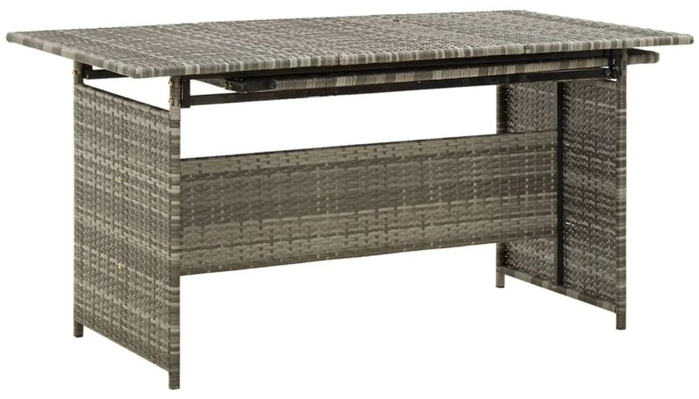 2-részes szürke polyrattan kerti bútorszett párnákkal