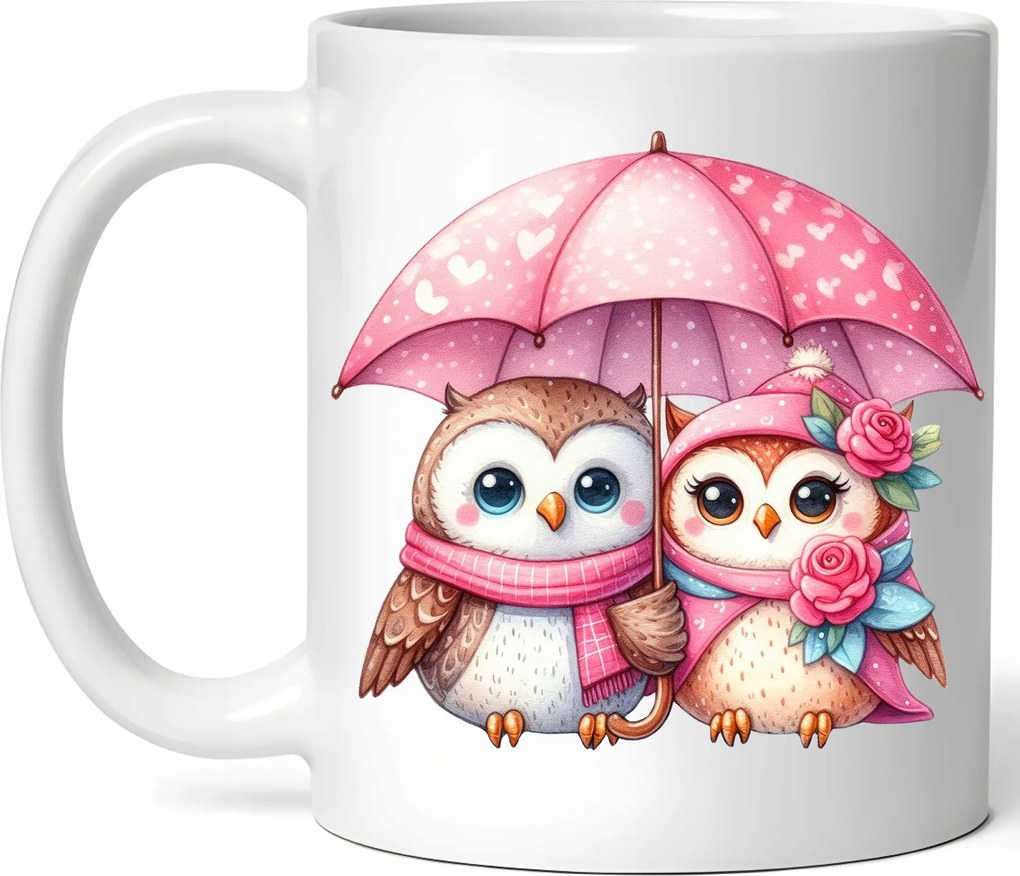 Látványos Bagoly Bögre Bagoly Az Esernyő Alatt Kerámia Doboz 330ml