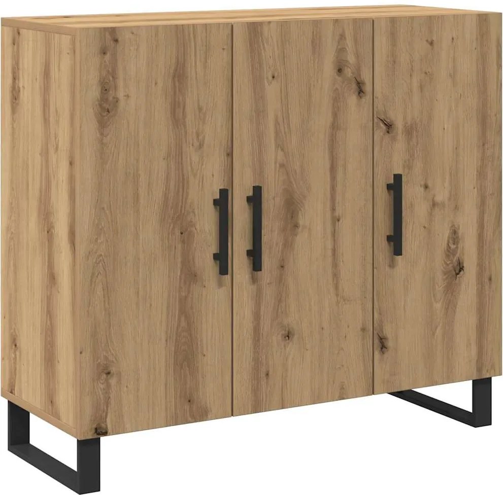 vidaXL Széf Artisan tölgy 90 x 34 x 80 cm Faanyag