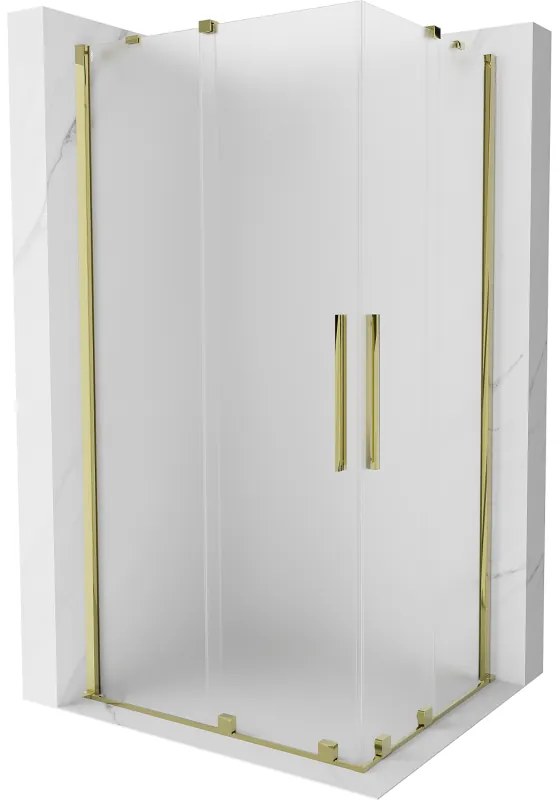 Mexen Velar Duo, zuhanykabin tolóajtóval 90 x 80 cm, 8 mm-es mattüveg, arany fényes, 871-090-080-32-50