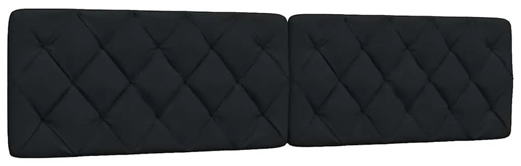 fekete szövet ágykeret LED-es matrac nélkül 200 x 200 cm