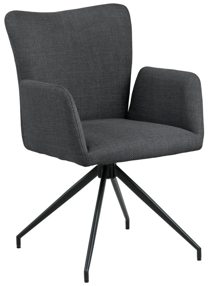 Sötétszürke kárpitozott karfás étkezőfotel szett 2 db-os Laura – Actona