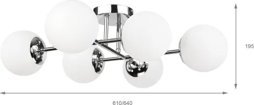 Brilagi - Felületre szerelhető csillár MALONY 6xE14/20W/230V fényes króm