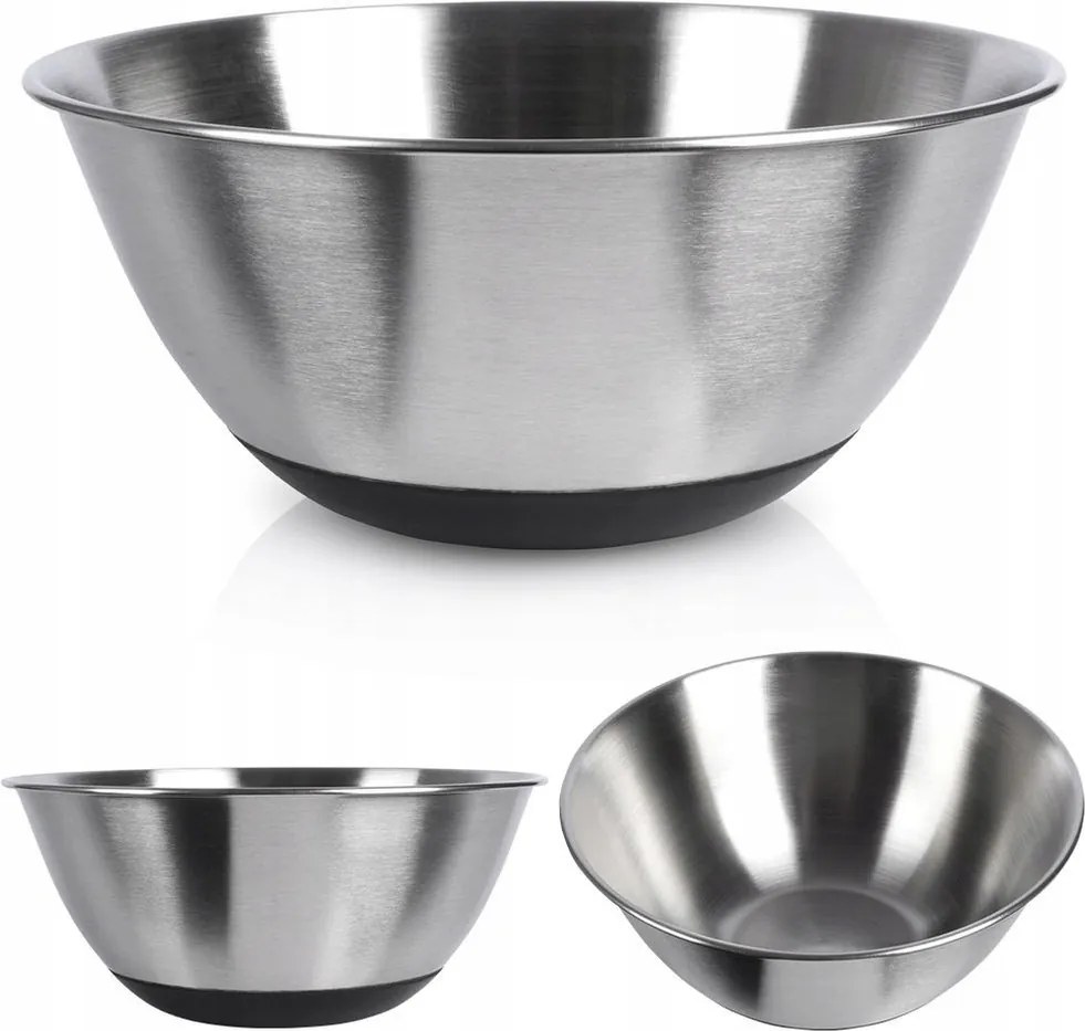 Konyhai tál csúszásgátló acél keverőtál saláták habveréséhez 1,2L