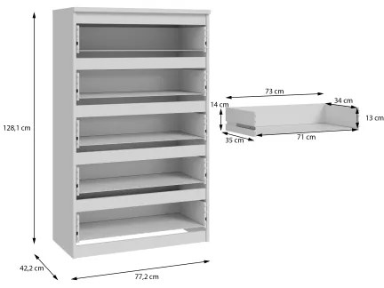 MAO fehér fiókos komód