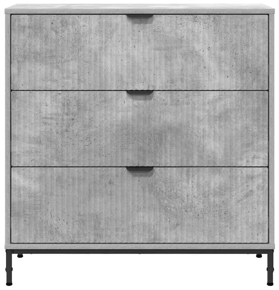 Széf fiókkal Beton szürke 79.5 x 33 x 82 cm Faanyag