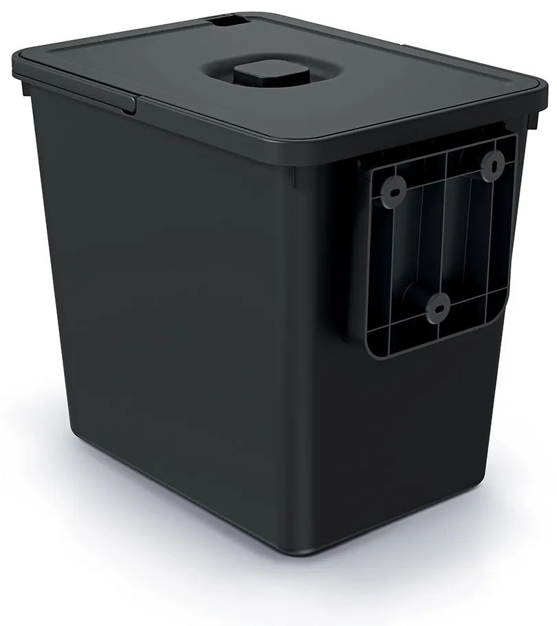 Függesztett szemetes, 23 l, fekete