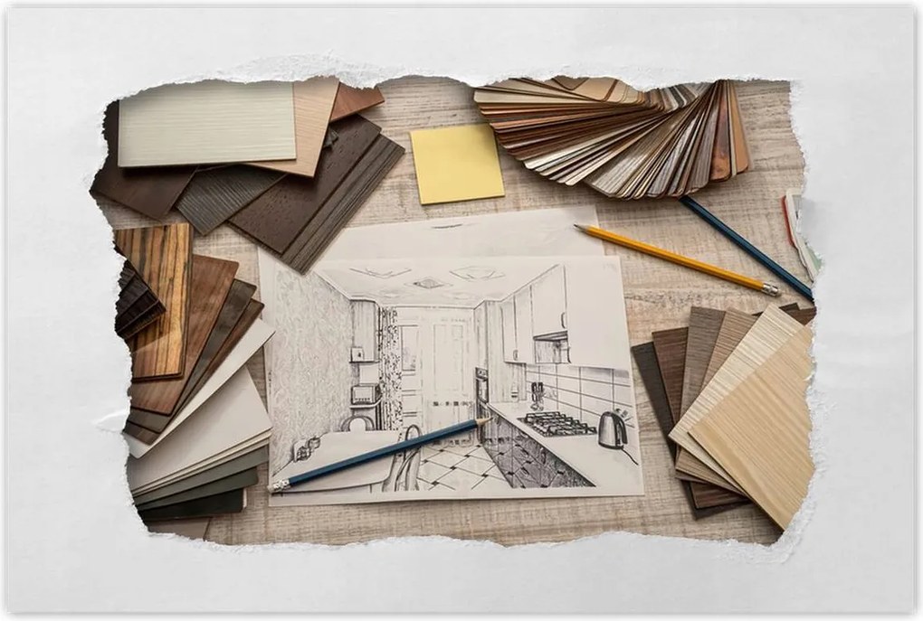 Poszterek 120x80 Színes ház rajz