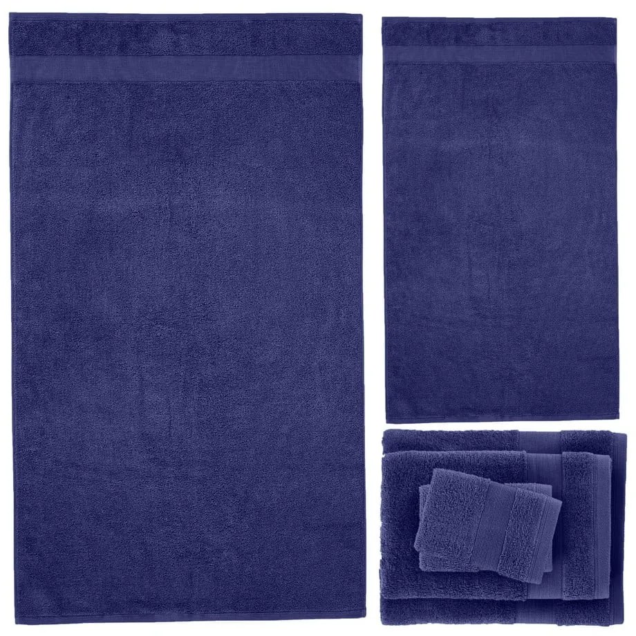 Sötétkék frottír pamut törölköző és fürdőlepedő készlet 6 db-os Anti-Bacterial – Catherine Lansfield
