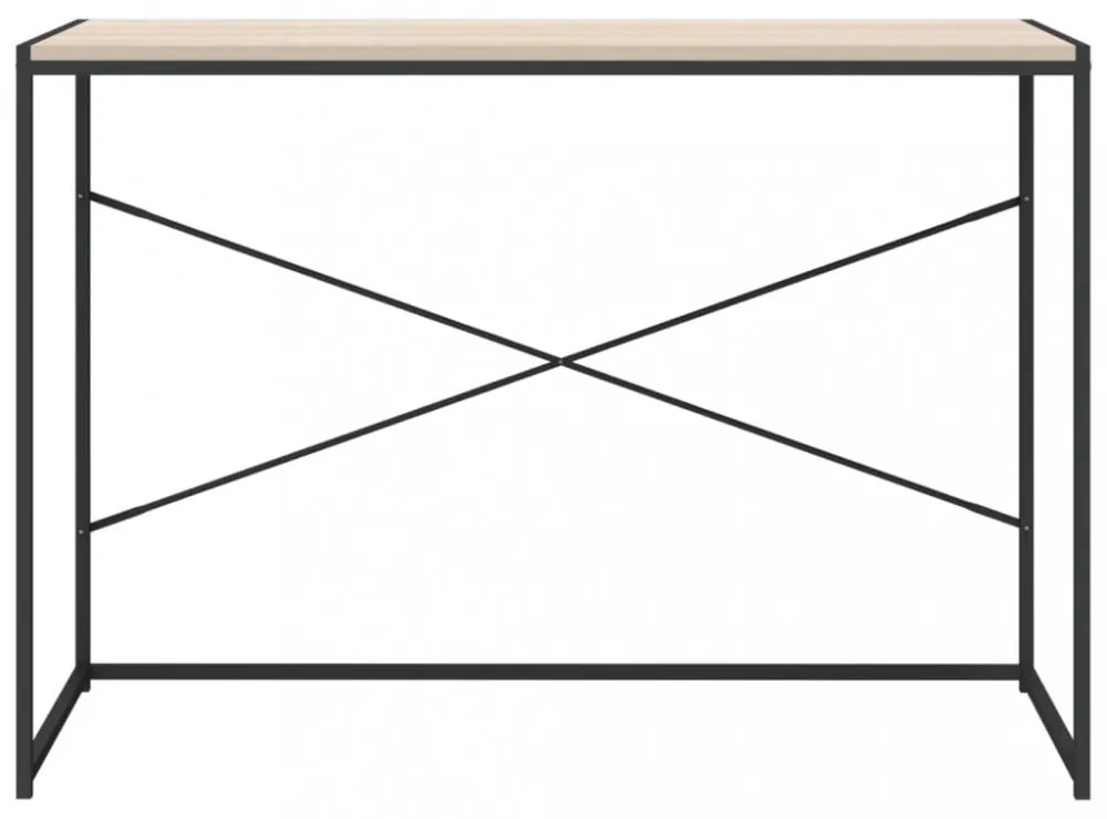 fekete-tölgyszínű szerelt fa számítógépasztal 110 x 60 x 70 cm