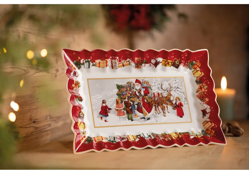 Obdélníková desingová mísa s motivem Santa Clause, 35x23x3.5 cm, kolekce Toy's Fantasy - Villeroy & Boch
