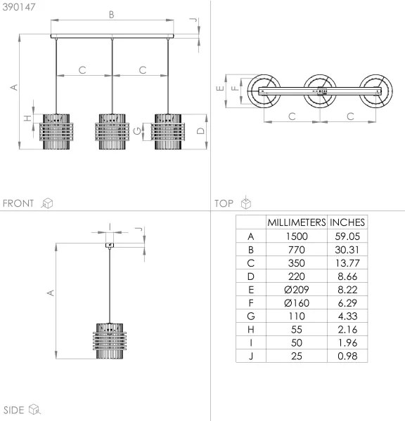 Eglo 390147 - Csillár zsinóron OLTAMAR 3xE27/40W/230V krémes