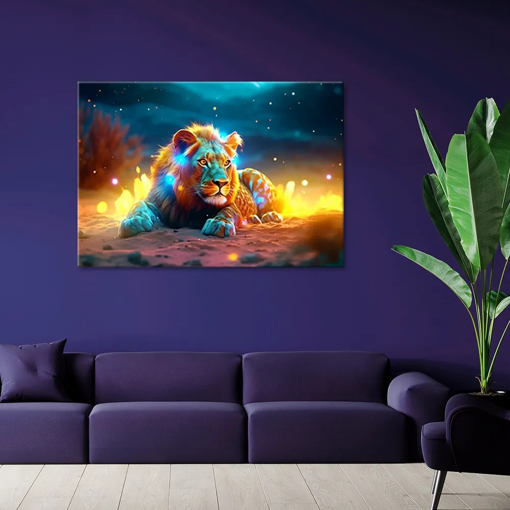Gario Vászonkép Oroszlán készenlétben Méret: 120 x 80 cm