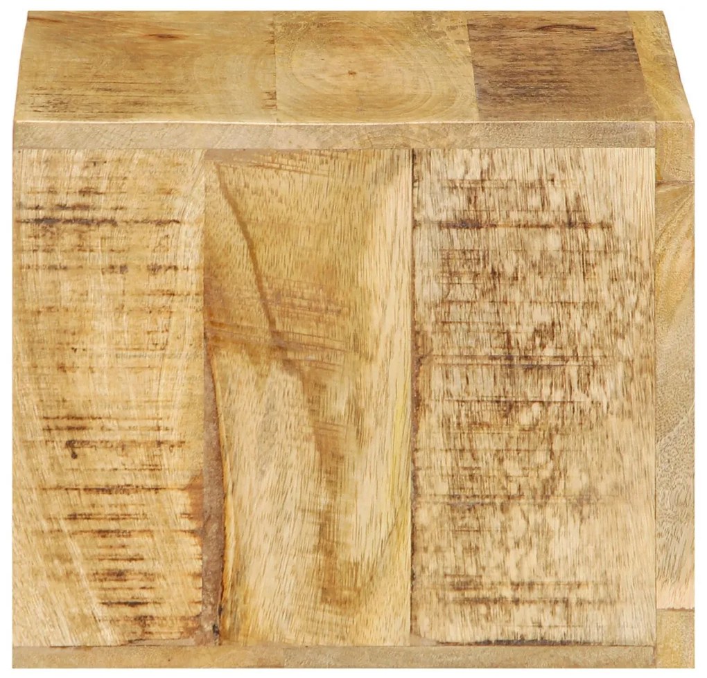 Fali Ágy Melletti Szekrény 40x30x25 cm Tömör Fa Durva Mangó