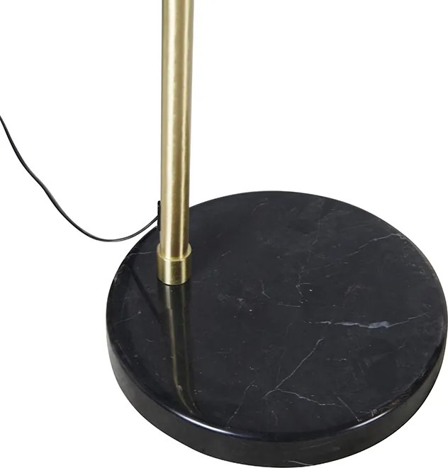 Állólámpa sárgarézzel és fekete márvány talppal, sárgaréz árnyékolóval - XXL