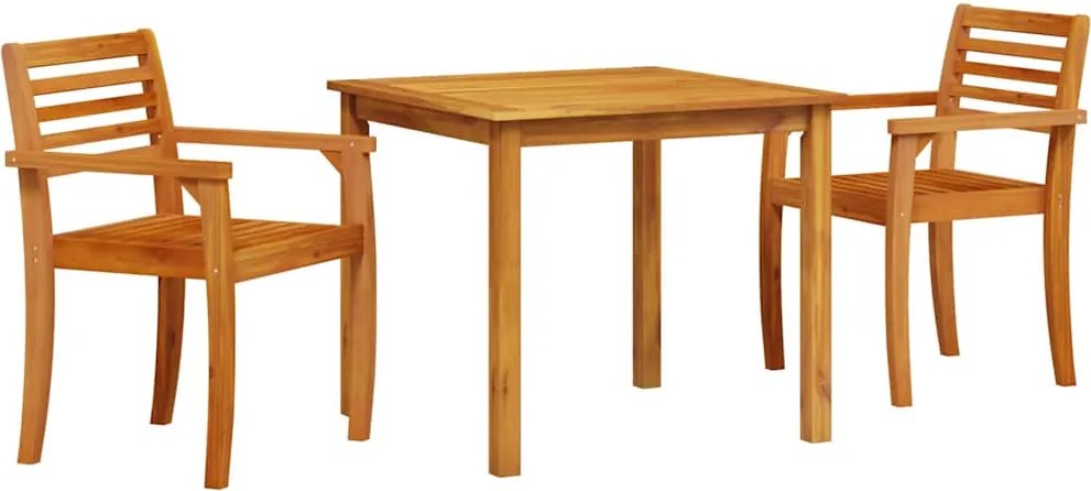 vidaXL Kert étkező szett 3 pcs Barna Tömör Akácfa