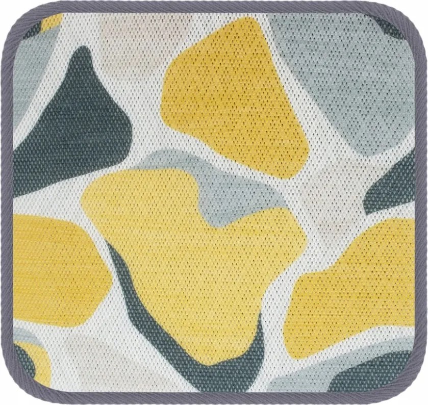 Esőálló kerti párna 40x40cm- mustár kövek minta