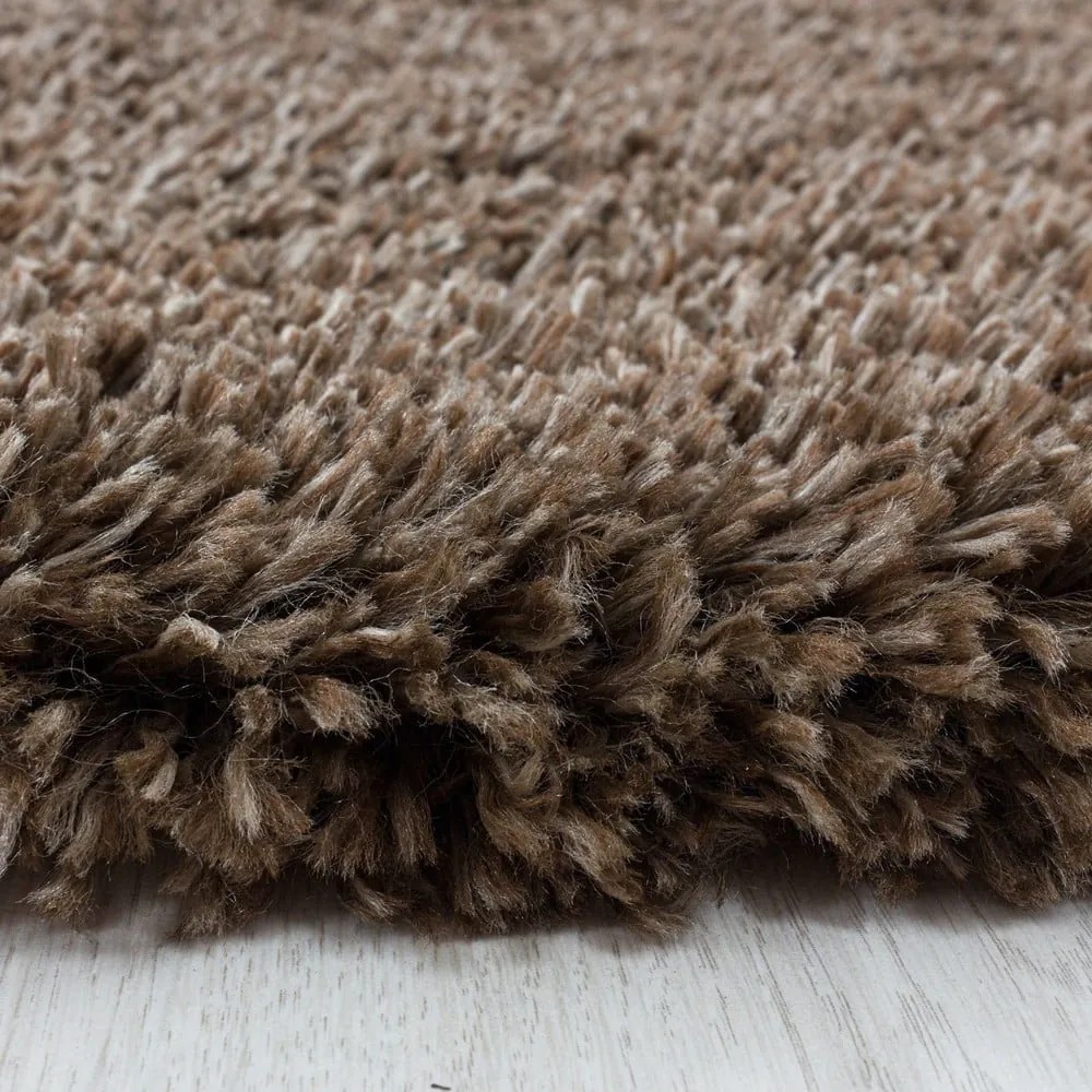 Sötétbarna kerek szőnyeg ø 120 cm Fluffy – Ayyildiz Carpets